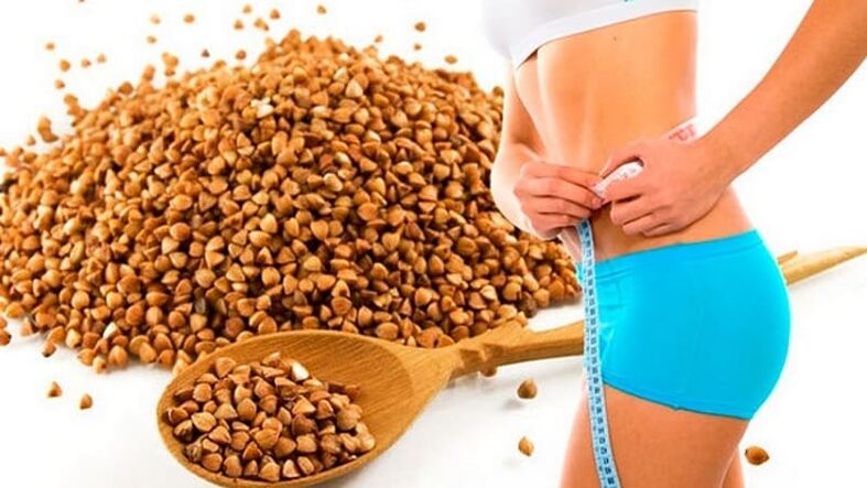 Mide tu cintura durante la dieta del trigo sarraceno.